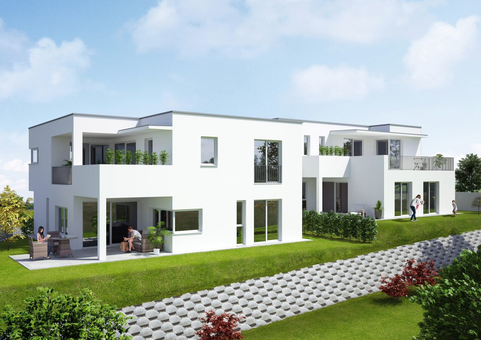 Neubau 4 Eigentumswohnungen mit Eigengarten Ensberger Immobilien
